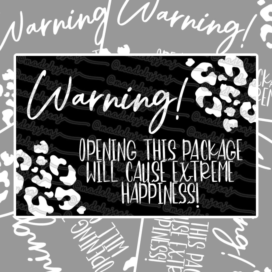 Warning! Happiness - Thermal Label Design